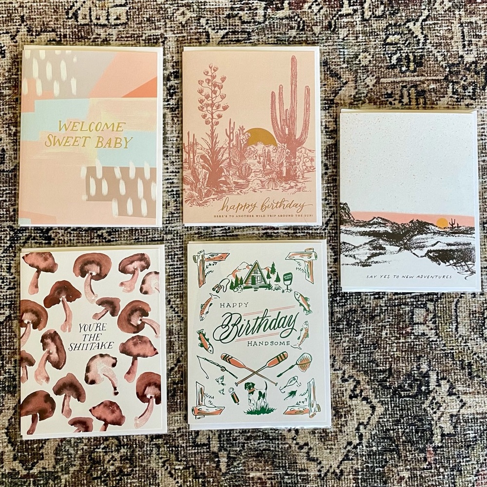 Lot of 5 Antiquaria Greeting Cards